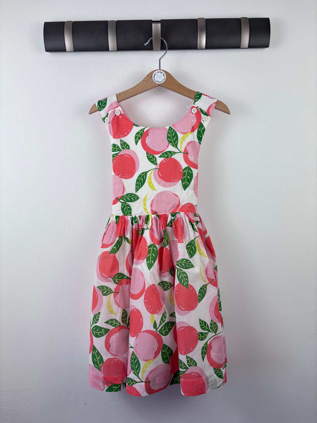 Mini Boden Peach Print Dress 5-6 Years-Dresses-Second Snuggle Preloved