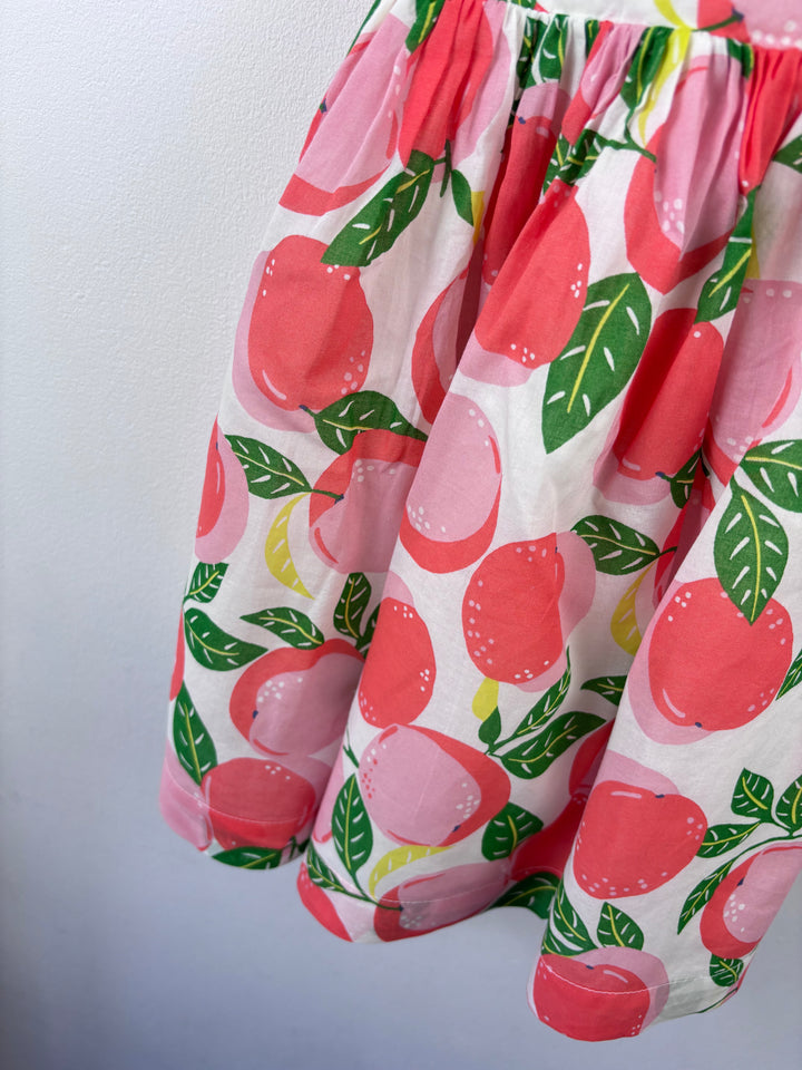 Mini Boden Peach Print Dress 5-6 Years-Dresses-Second Snuggle Preloved