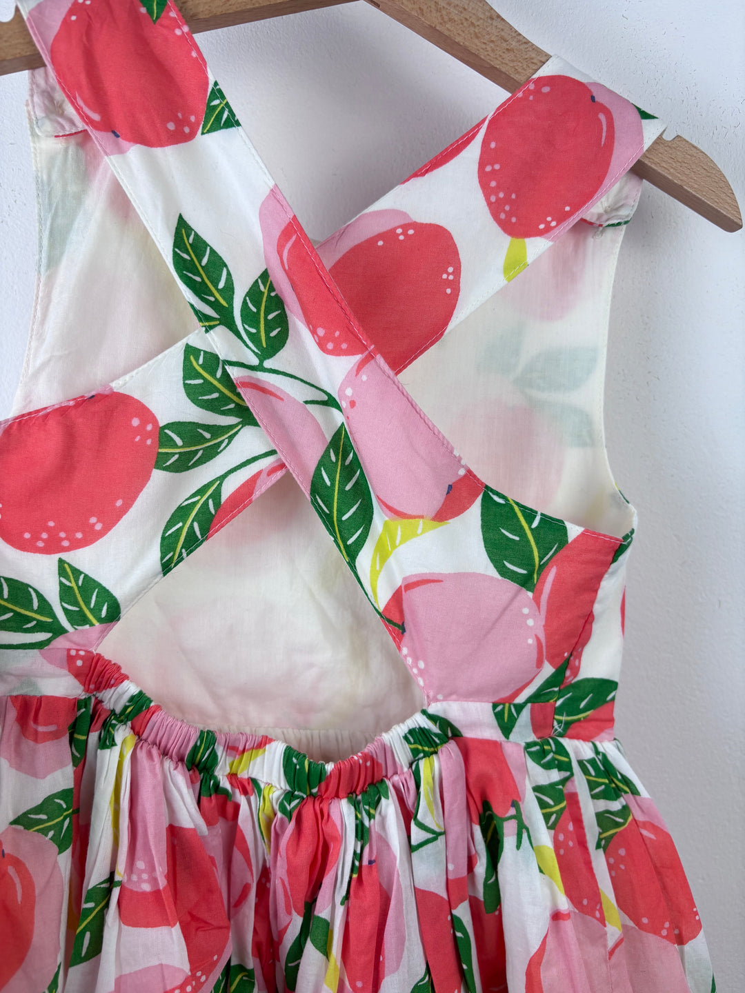 Mini Boden Peach Print Dress 5-6 Years-Dresses-Second Snuggle Preloved