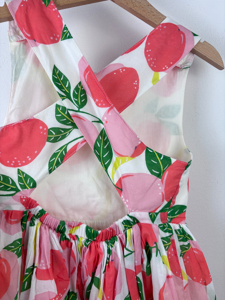 Mini Boden Peach Print Dress 5-6 Years-Dresses-Second Snuggle Preloved