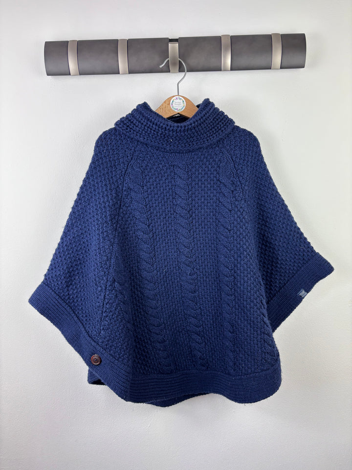 Joules Navy Knit Poncho 5-6 Years-Ponchos-Second Snuggle Preloved