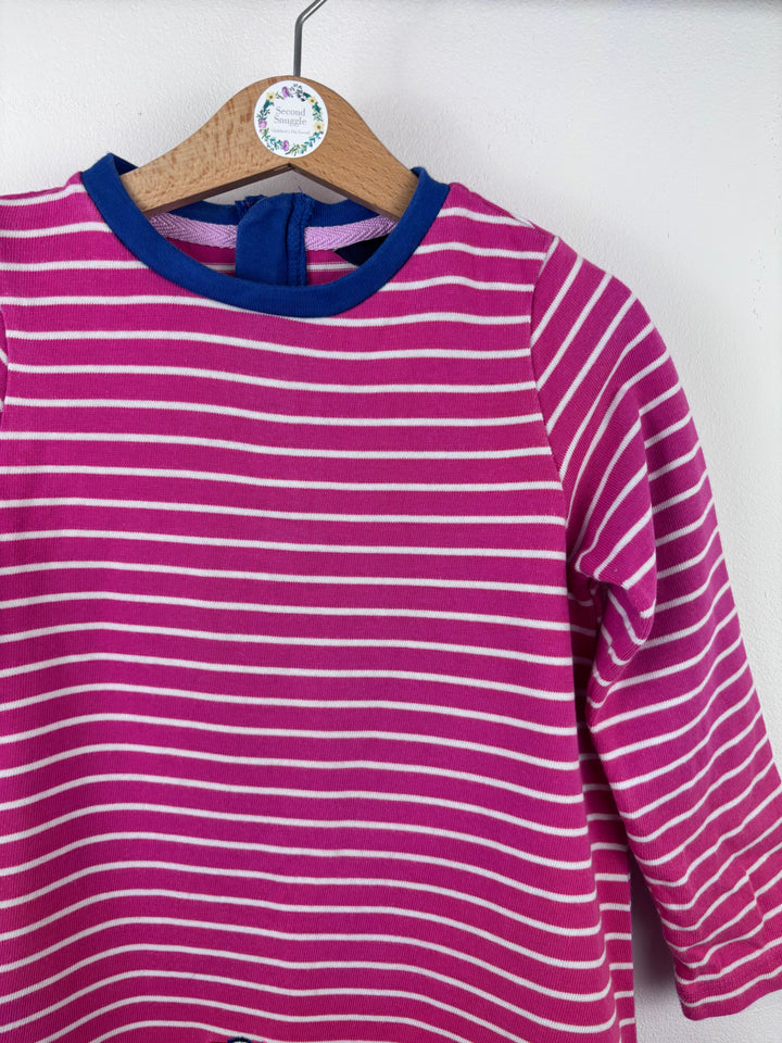 Joules Striped Animal Applique Dress 5 Years-Dresses-Second Snuggle Preloved