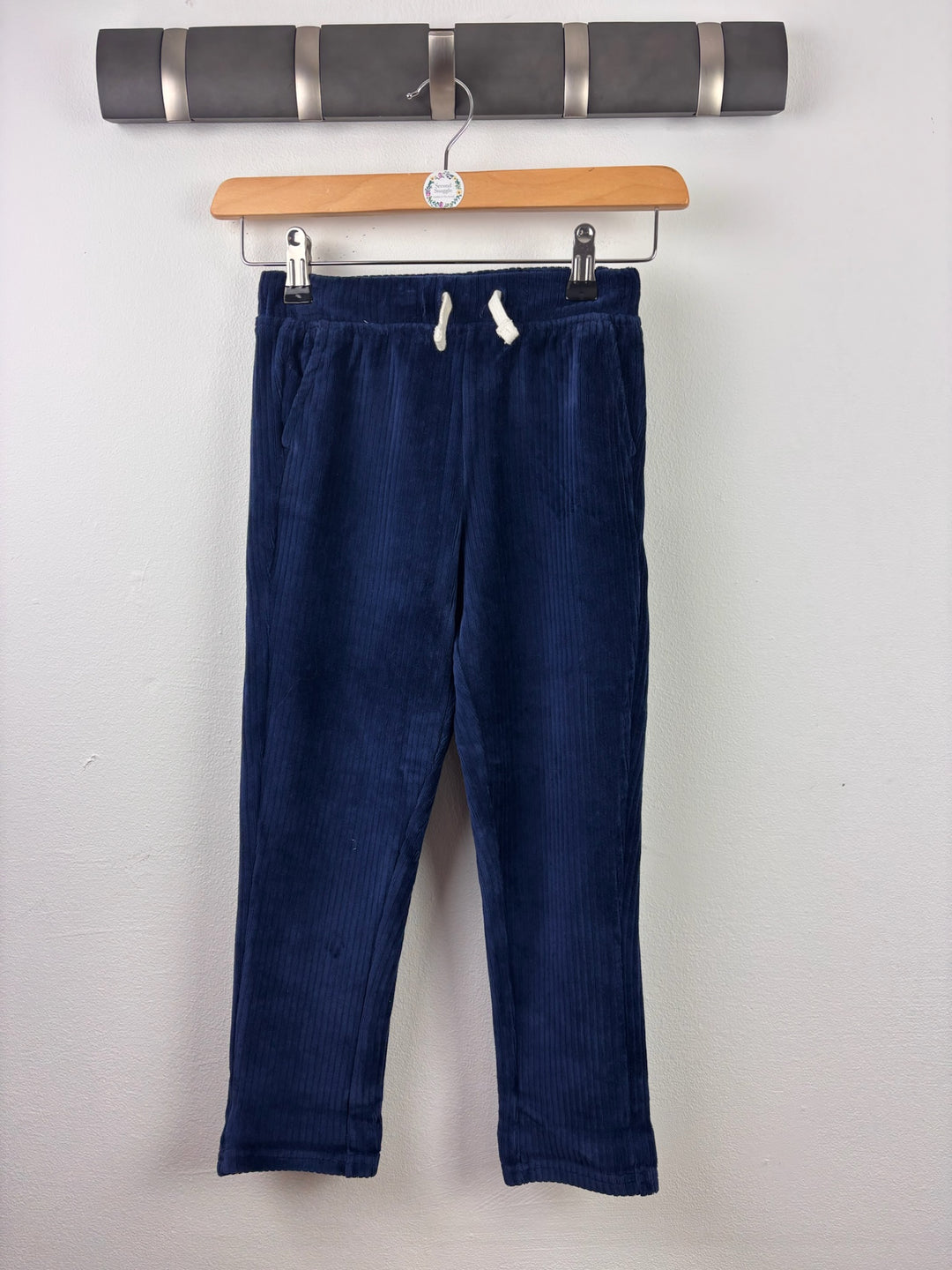 John Lewis Navy Cord Trousers Drawstring Waist 5 Years-Trousers-Second Snuggle Preloved