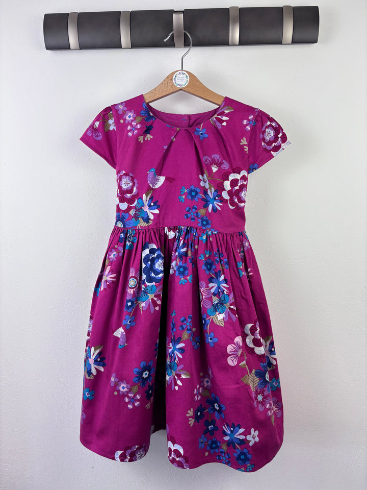 Joules Purple Floral Dress 6 Years-Dresses-Second Snuggle Preloved