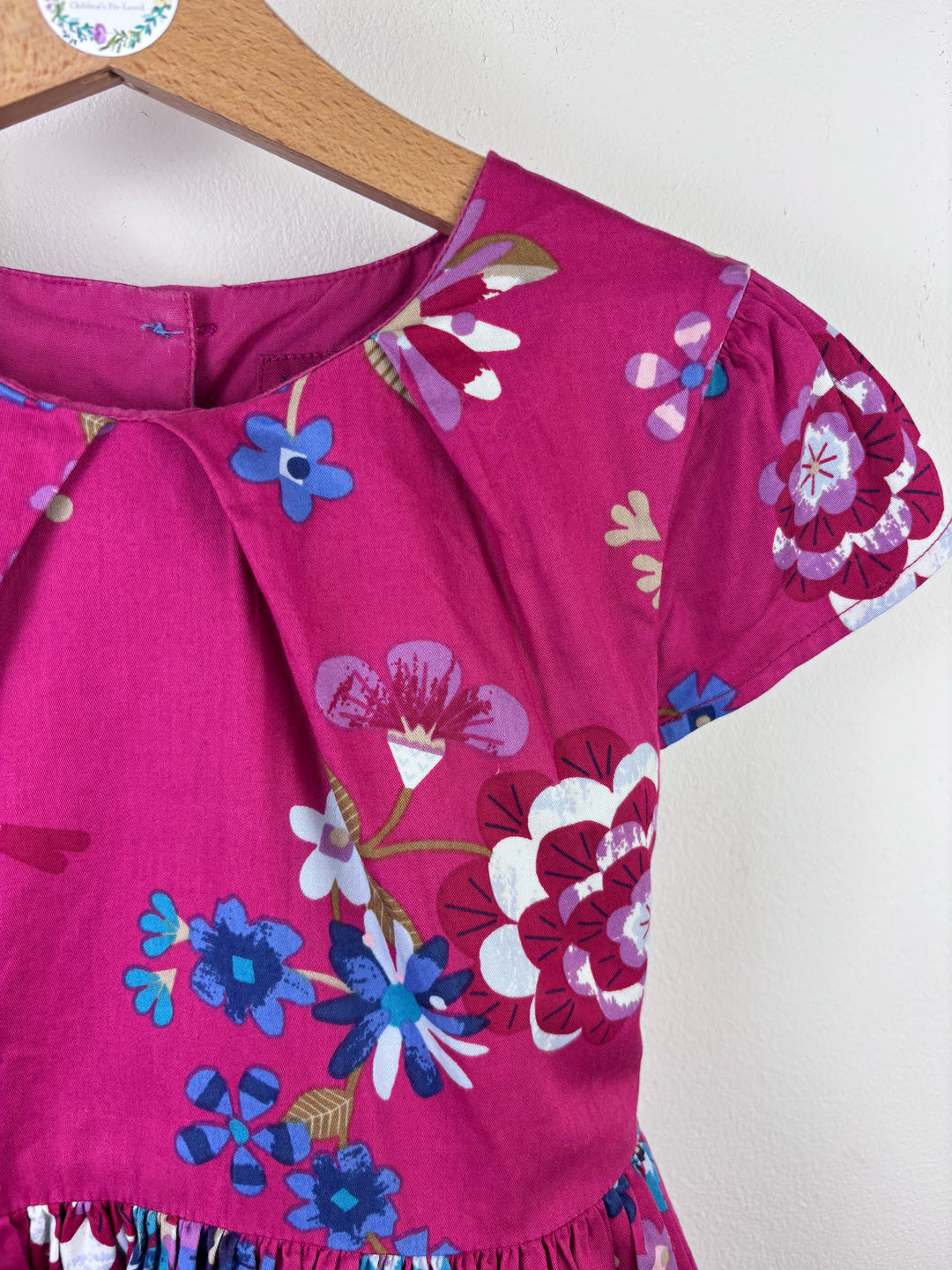 Joules Purple Floral Dress 6 Years-Dresses-Second Snuggle Preloved