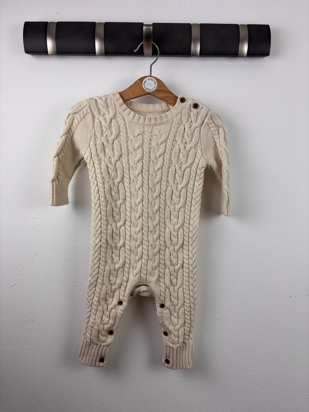 Gap Cream Cable Knit Romper 3-6 Months-Rompers-Second Snuggle Preloved