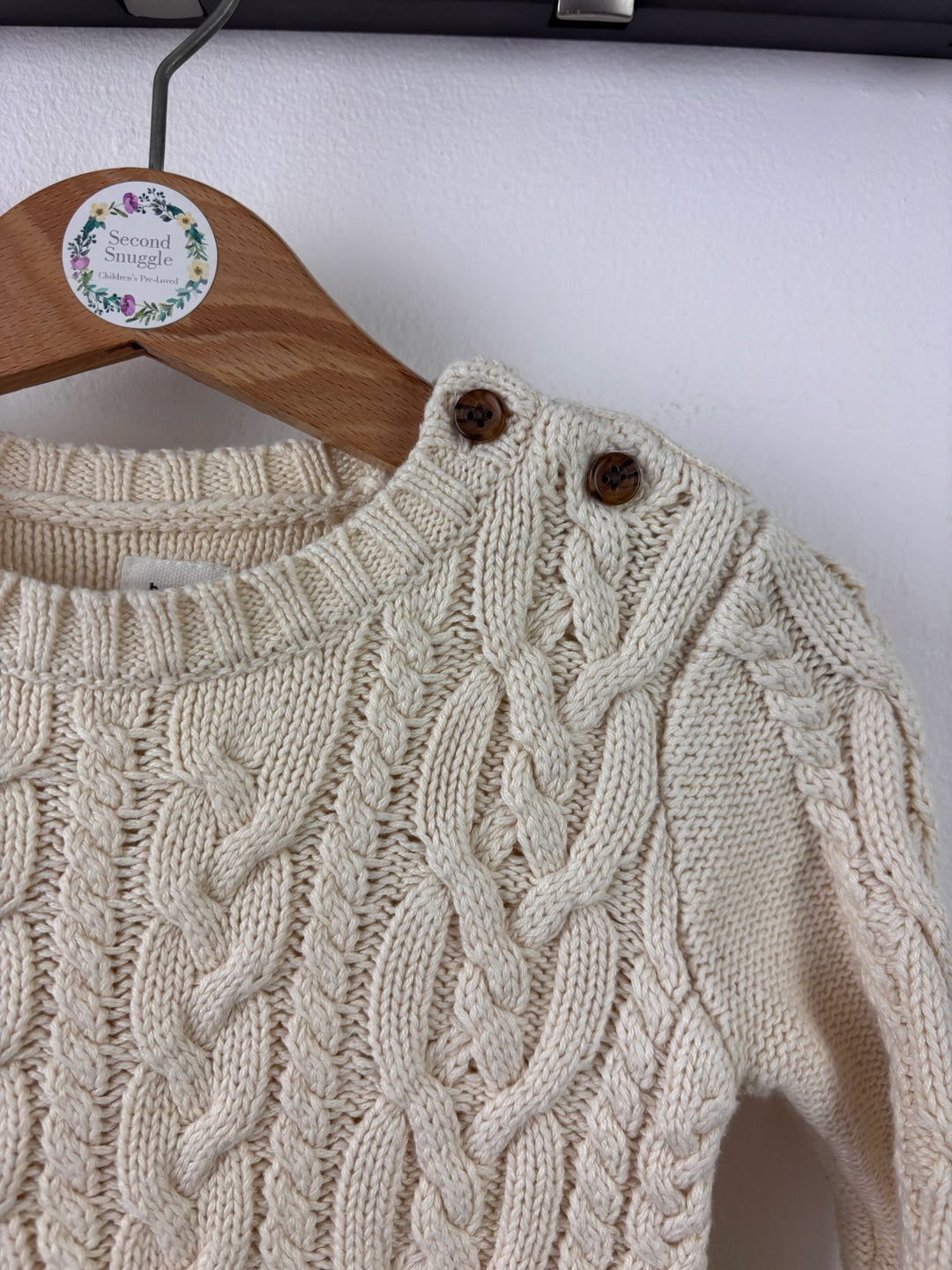 Gap Cream Cable Knit Romper 3-6 Months-Rompers-Second Snuggle Preloved