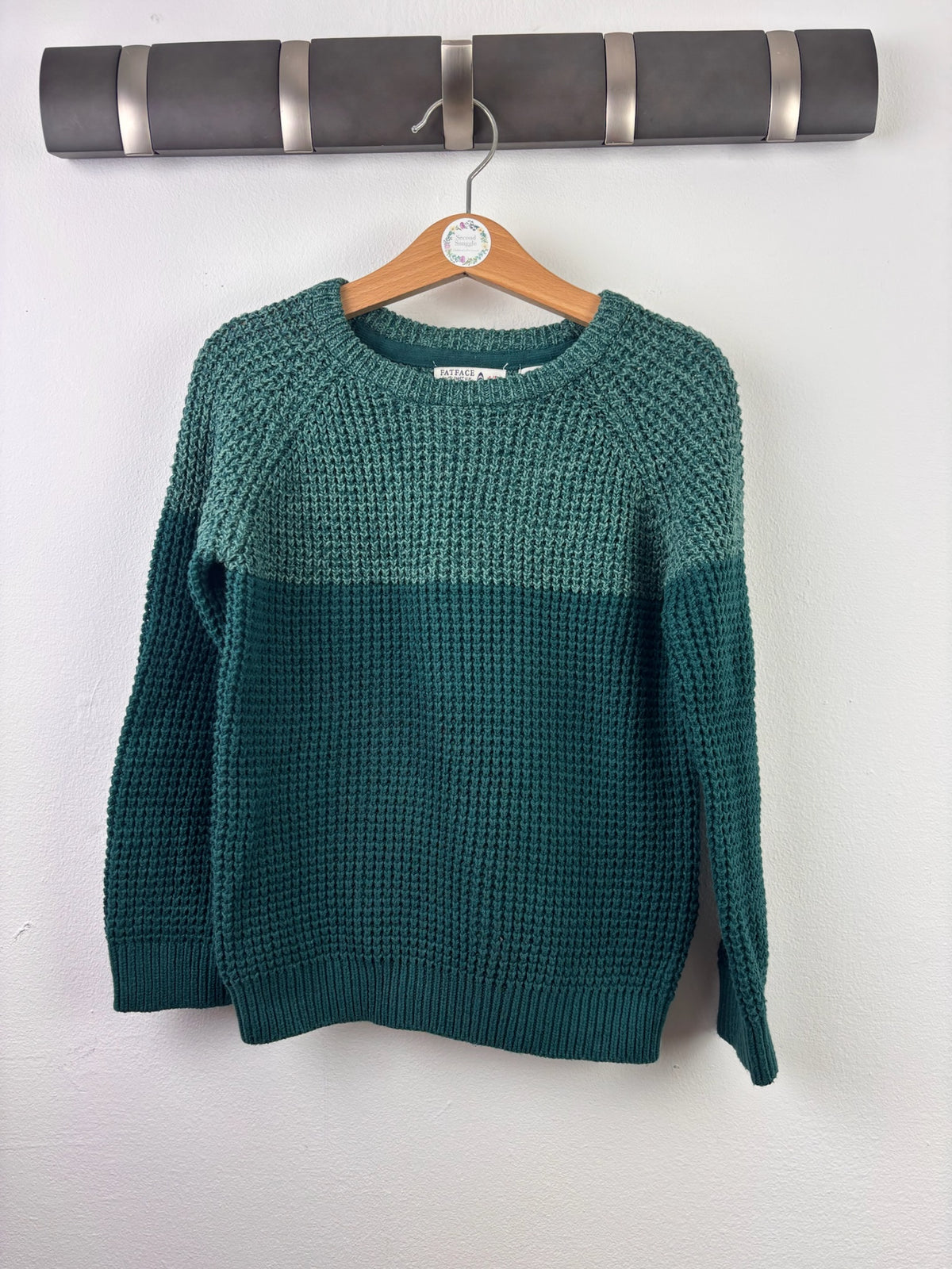 Fat Face Green Colour Block Knitted Jumper 4-5 Years-Jumpers-Second Snuggle Preloved