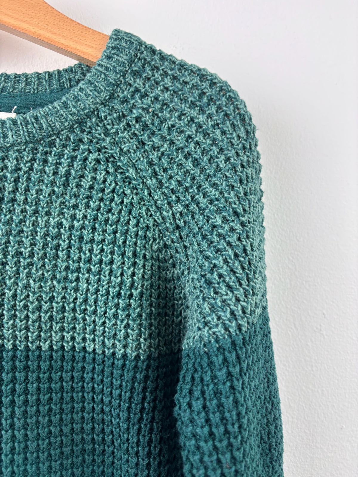 Fat Face Green Colour Block Knitted Jumper 4-5 Years-Jumpers-Second Snuggle Preloved