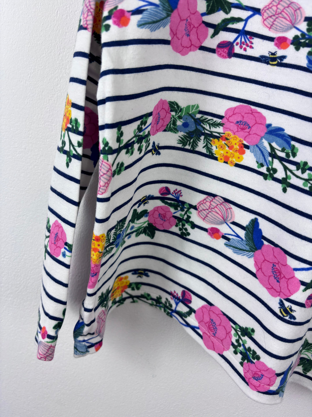 Joules Floral Stripe Long Sleeve Top 6 Years-Tops-Second Snuggle Preloved