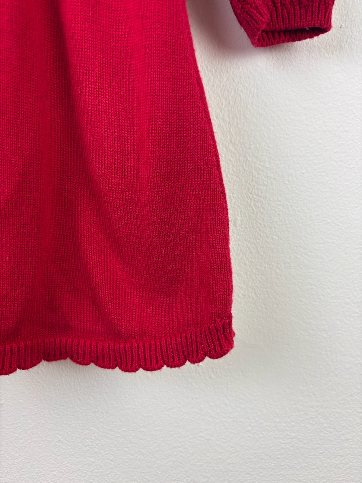 Emile et Rose Red Knitted Dress Bow Detail 6 Months-Dresses-Second Snuggle Preloved