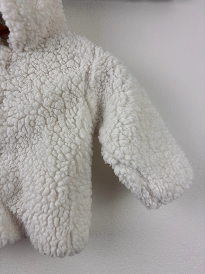 M&amp;S Cream Teddy Fleece Bear Ear Coat 3-6 Months-Jackets-Second Snuggle Preloved