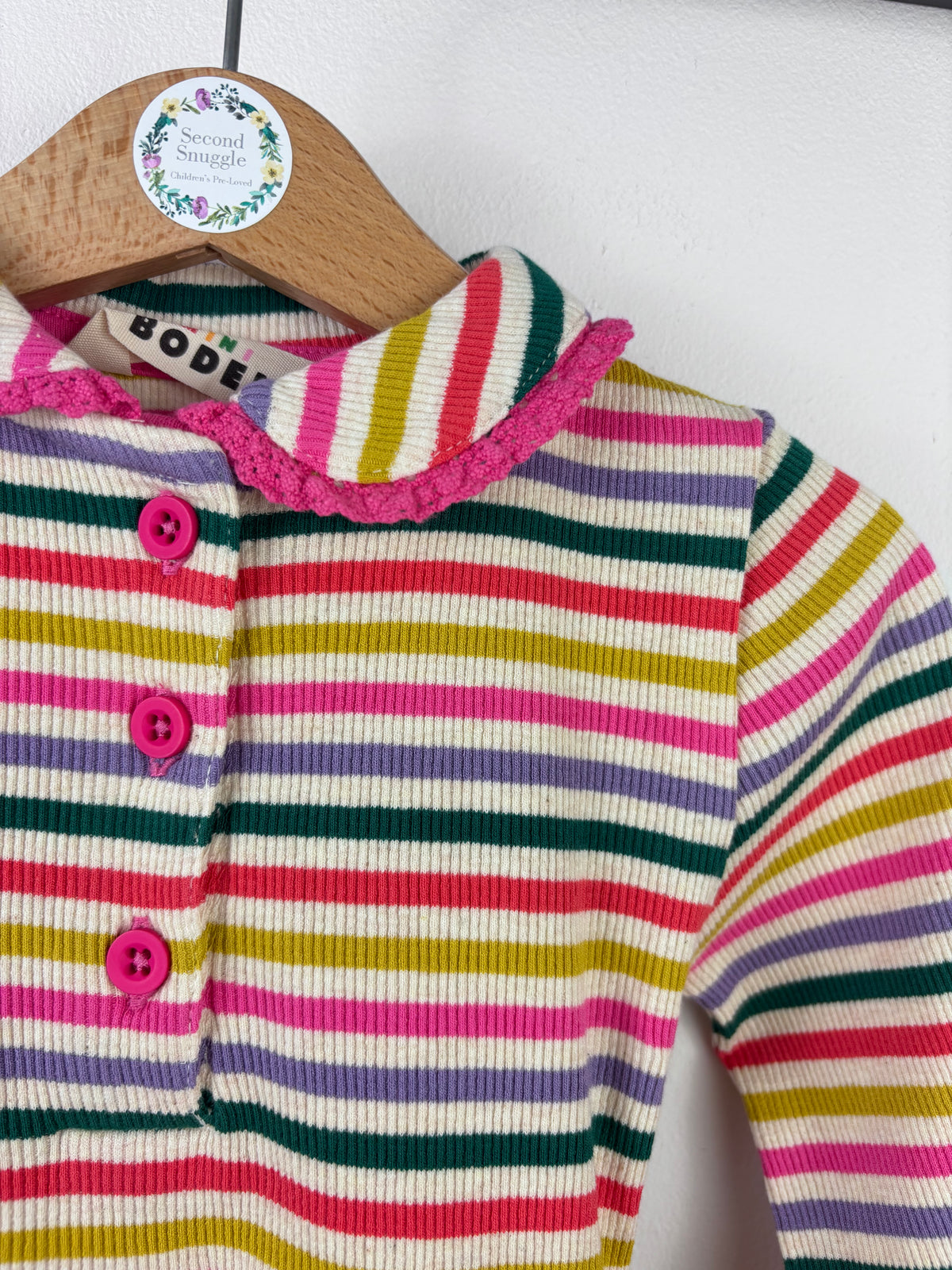 Boden Rainbow Stripe Long Sleeve Dress-Dresses-Second Snuggle Preloved