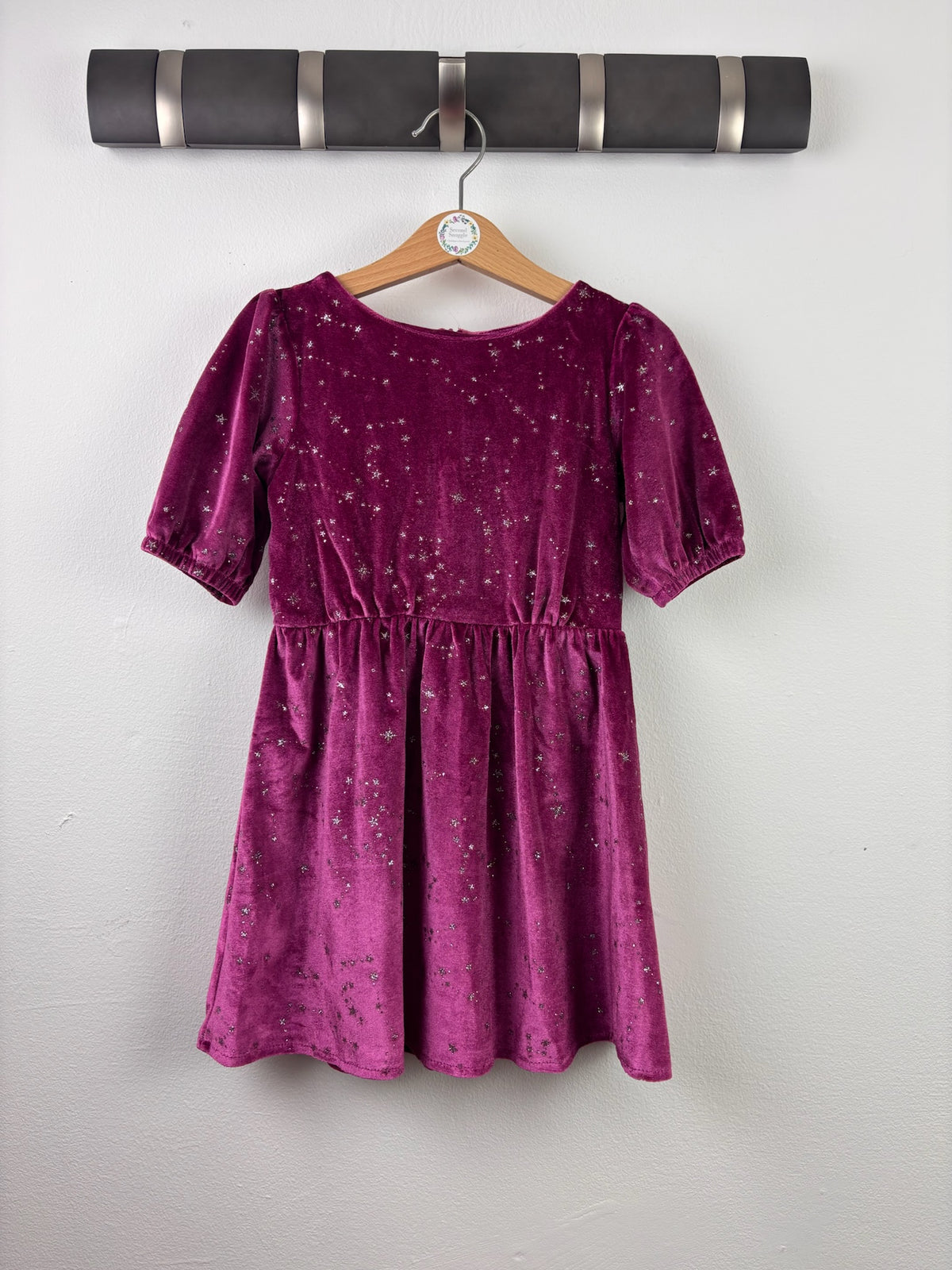 John Lewis Berry Velvet Star Dress 3 Years-Dresses-Second Snuggle Preloved