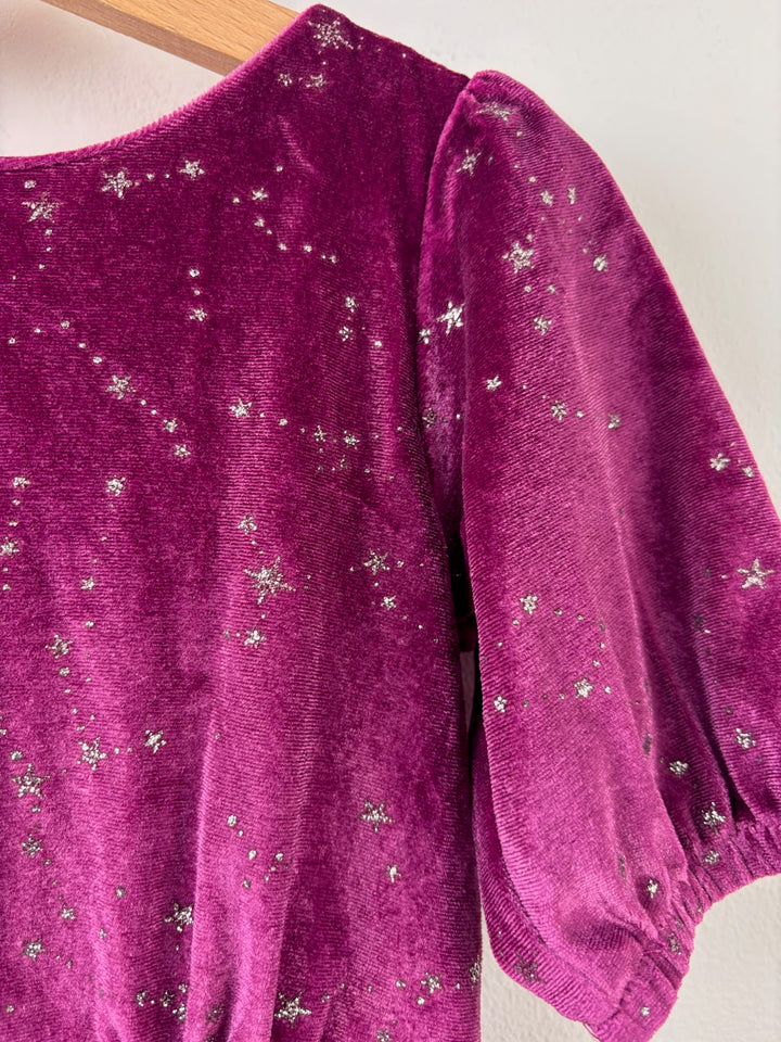 John Lewis Berry Velvet Star Dress 3 Years-Dresses-Second Snuggle Preloved