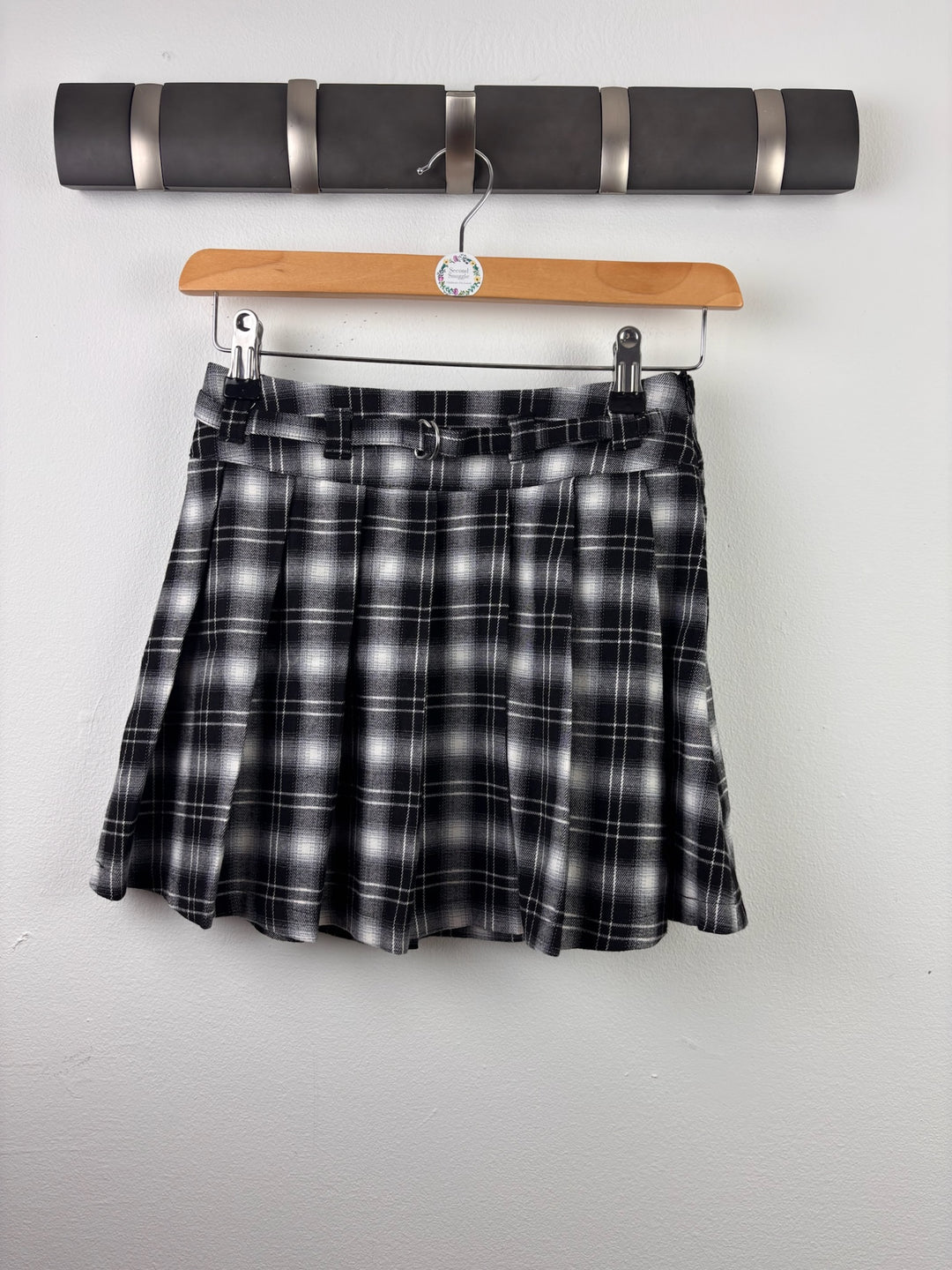 Next Black and White Check Pleated Skirt 9 Years-Skirts-Second Snuggle Preloved