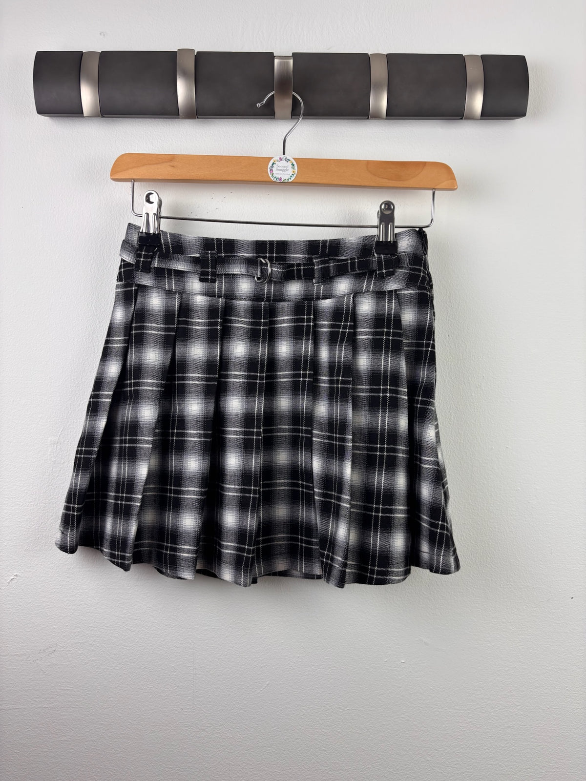 Next Black and White Check Pleated Skirt 9 Years-Skirts-Second Snuggle Preloved