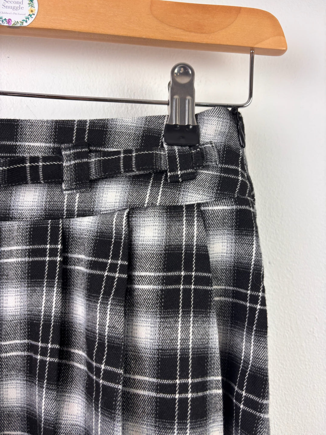 Next Black and White Check Pleated Skirt 9 Years-Skirts-Second Snuggle Preloved