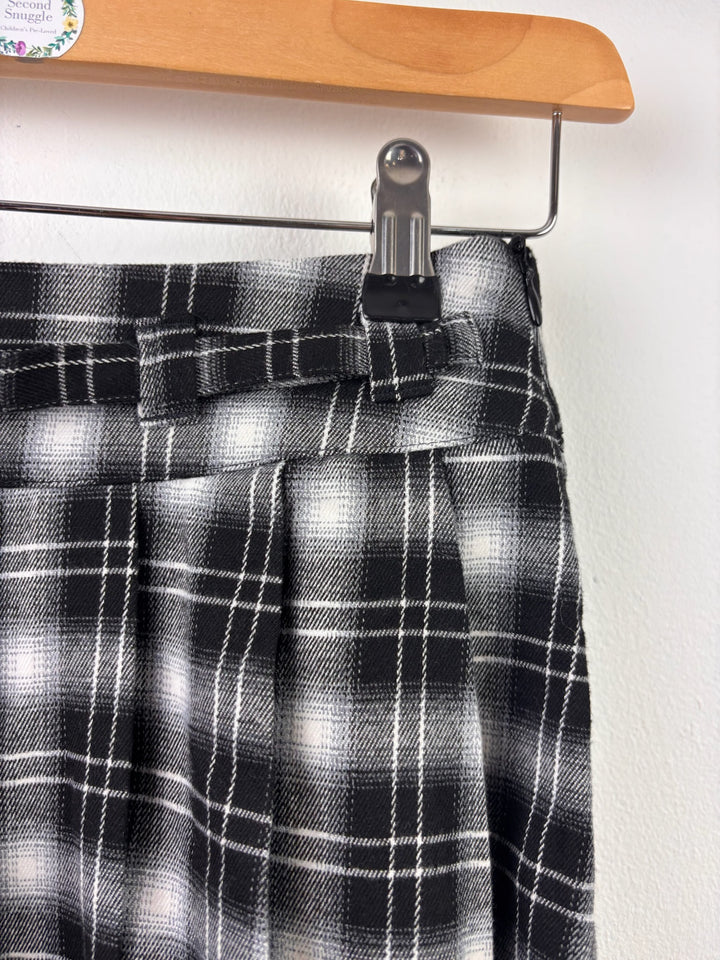 Next Black and White Check Pleated Skirt 9 Years-Skirts-Second Snuggle Preloved