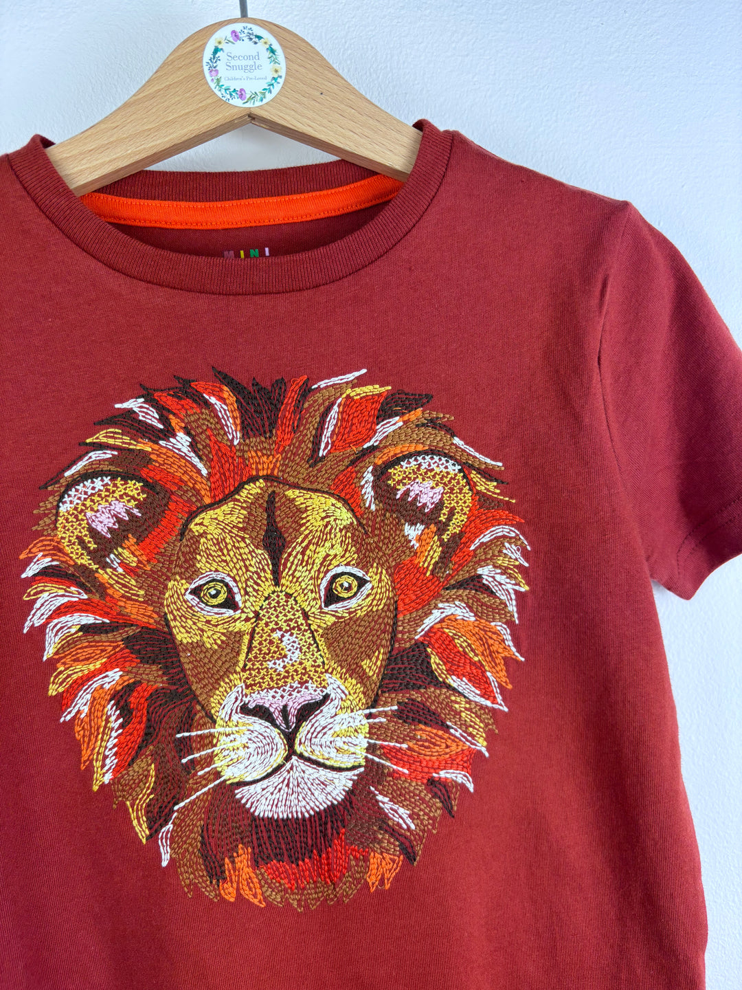Mini Boden Burgundy Lion T-Shirt 5-6 Years-Tops-Second Snuggle Preloved