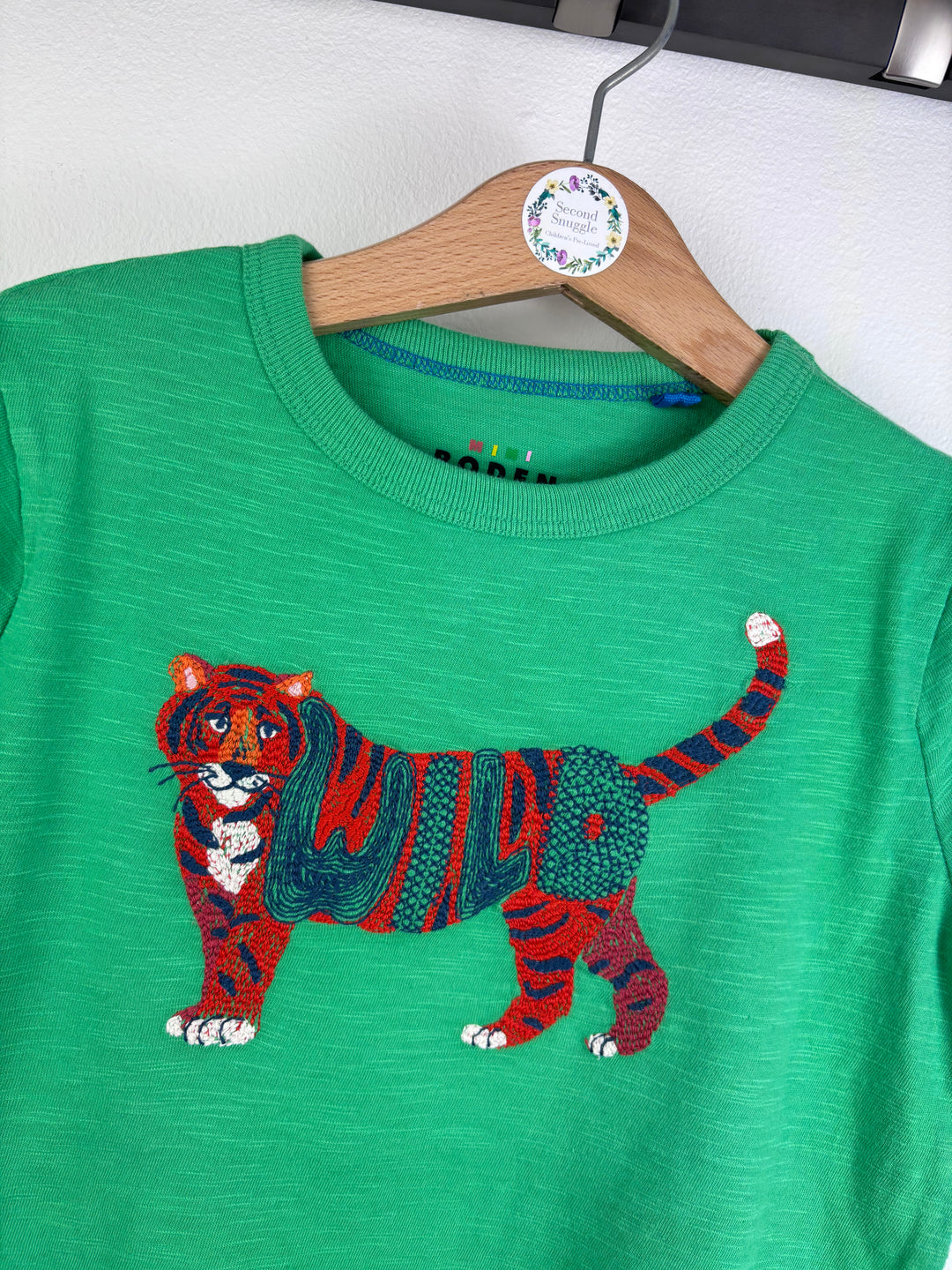 Boden Green Tiger Appliqué T-Shirt
