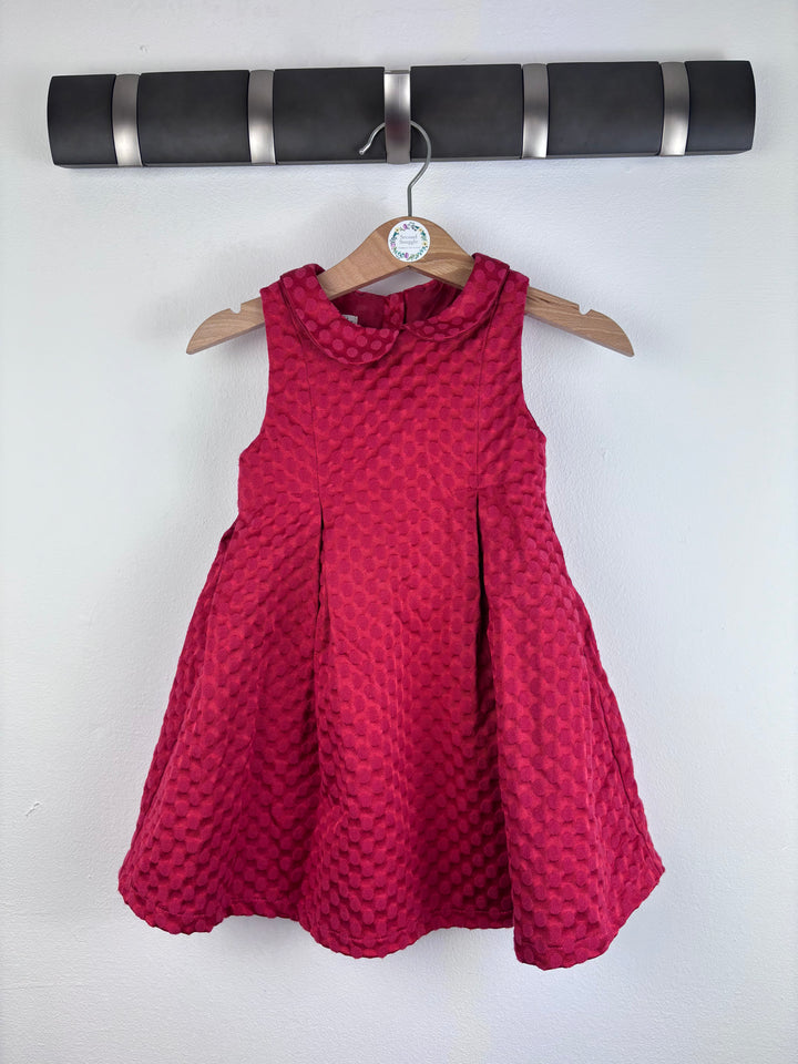 Next Red Textured Dress 12-18 Months-Dresses-Second Snuggle Preloved