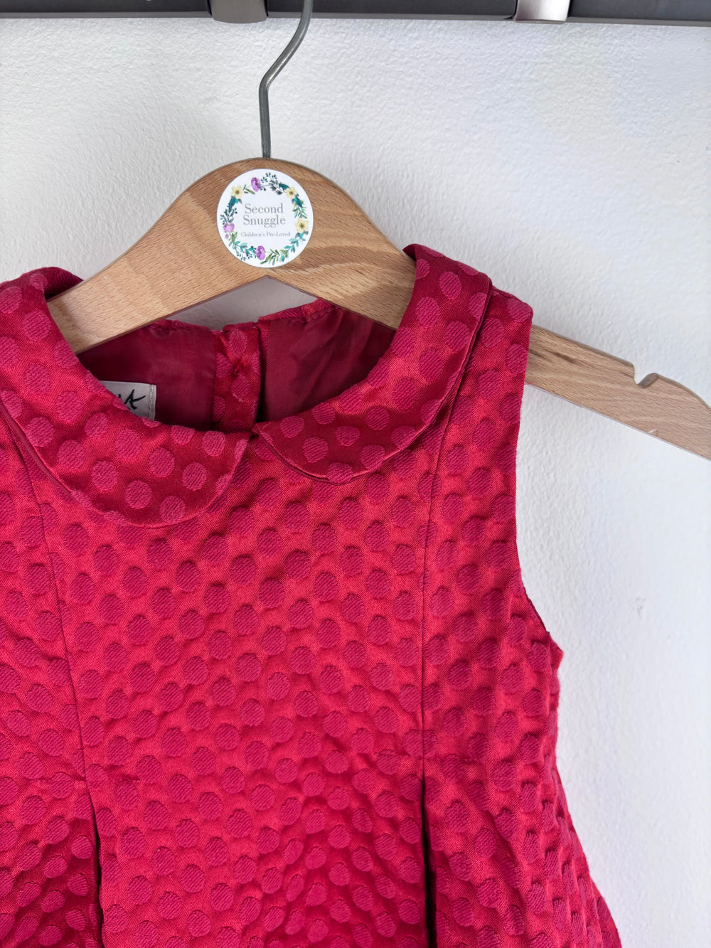 Next Red Textured Dress 12-18 Months-Dresses-Second Snuggle Preloved