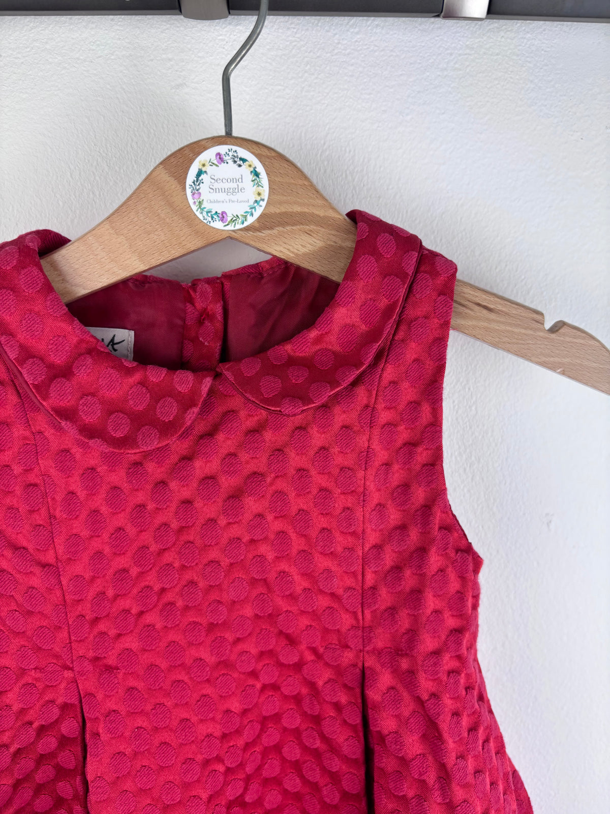 Next Red Textured Dress 12-18 Months-Dresses-Second Snuggle Preloved