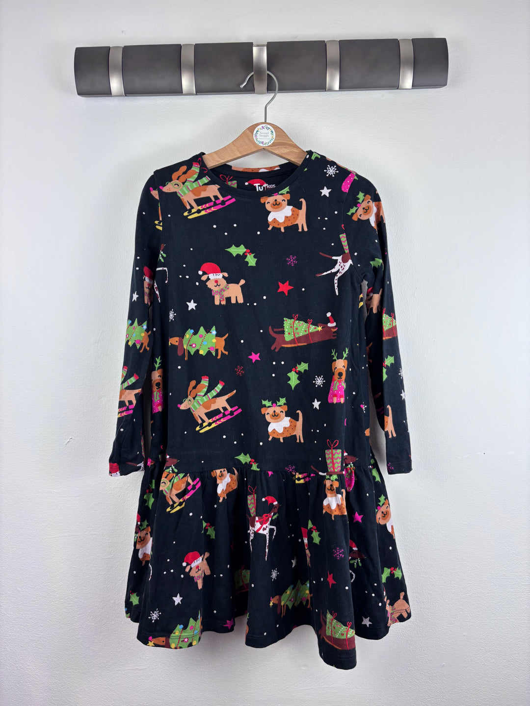 Tu Black Christmas Dog Dress 7 Years