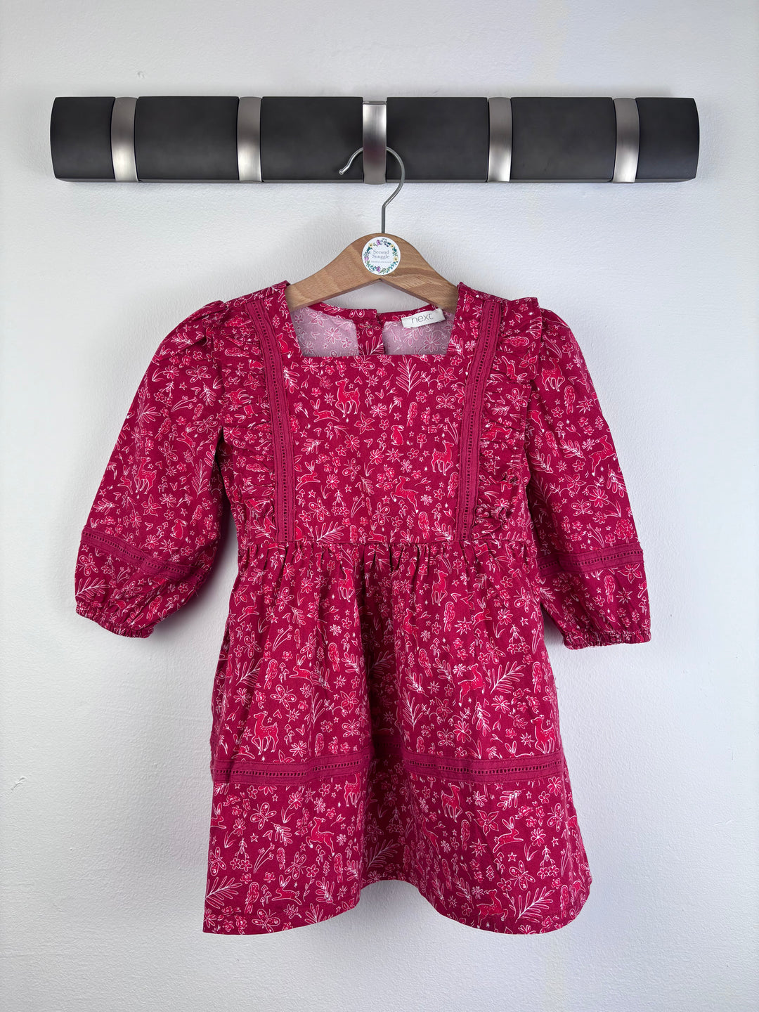 Next Pink Floral & Animal Dress 12-18 Months