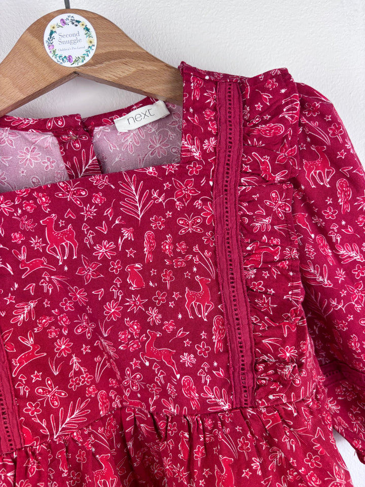 Next Pink Floral & Animal Dress 12-18 Months