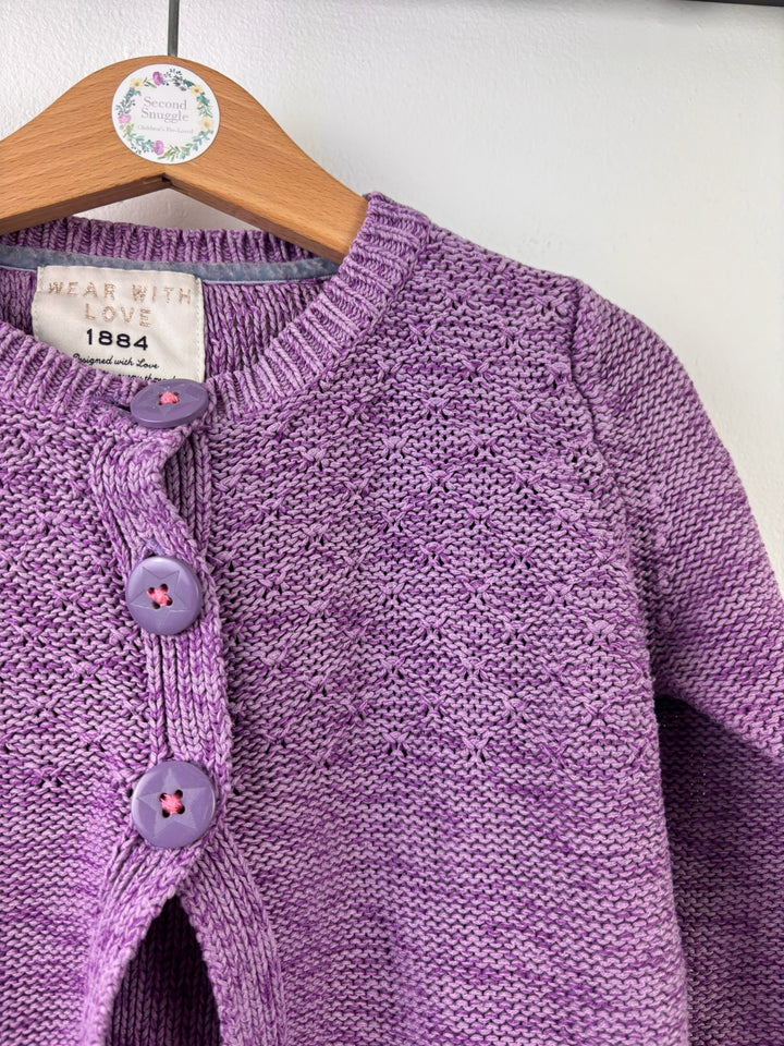 M&amp;S Purple Knitted Cardigan with Pockets 3-4 Years-Cardigans-Second Snuggle Preloved