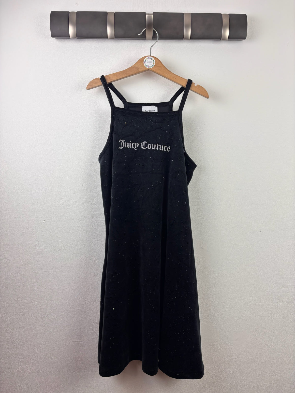 Juicy Couture Black Sparkle Velour Dress 9-10 Years-Dresses-Second Snuggle Preloved