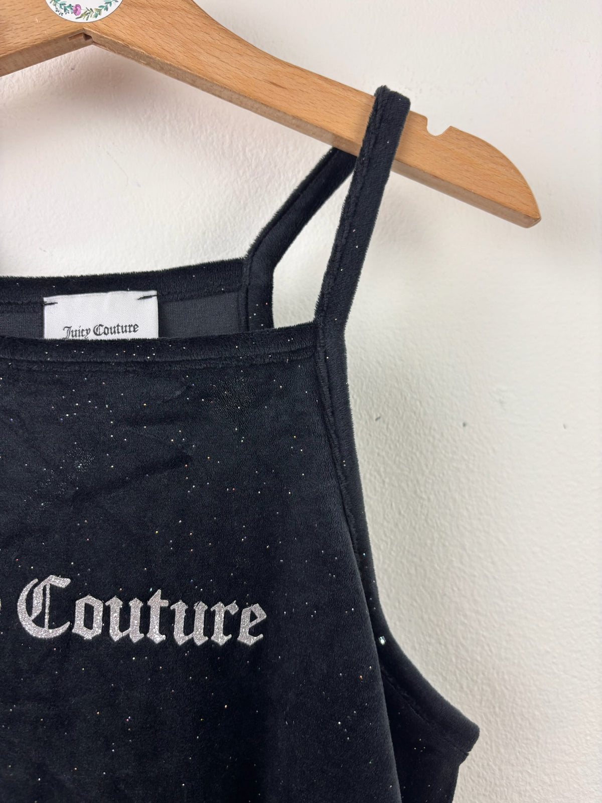 Juicy Couture Black Sparkle Velour Dress 9-10 Years-Dresses-Second Snuggle Preloved