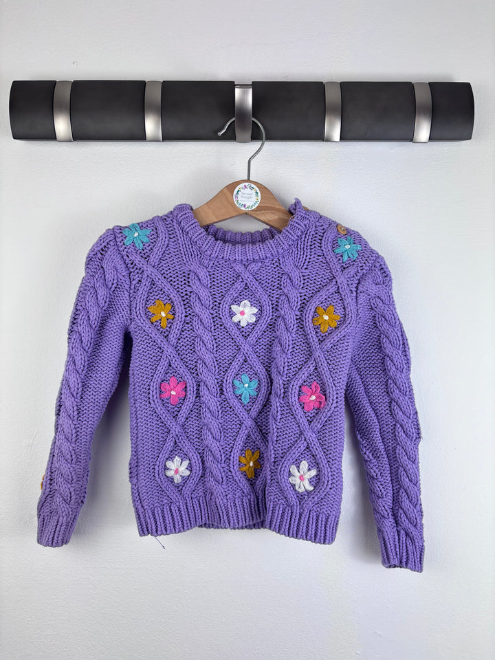 JoJo Maman Bébé Purple Knit Jumper 18-24 Months-Jumpers-Second Snuggle Preloved