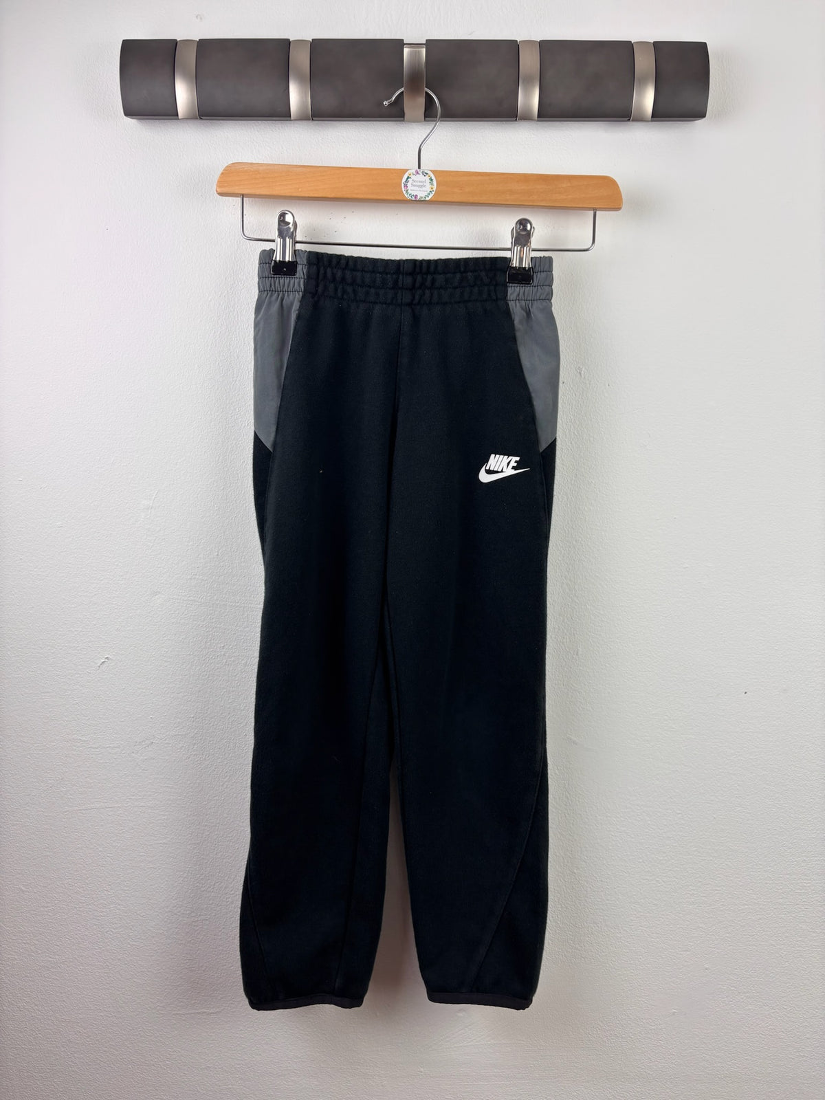 Nike Black and Grey Joggers Small (8-10 Years)-Trousers-Second Snuggle Preloved