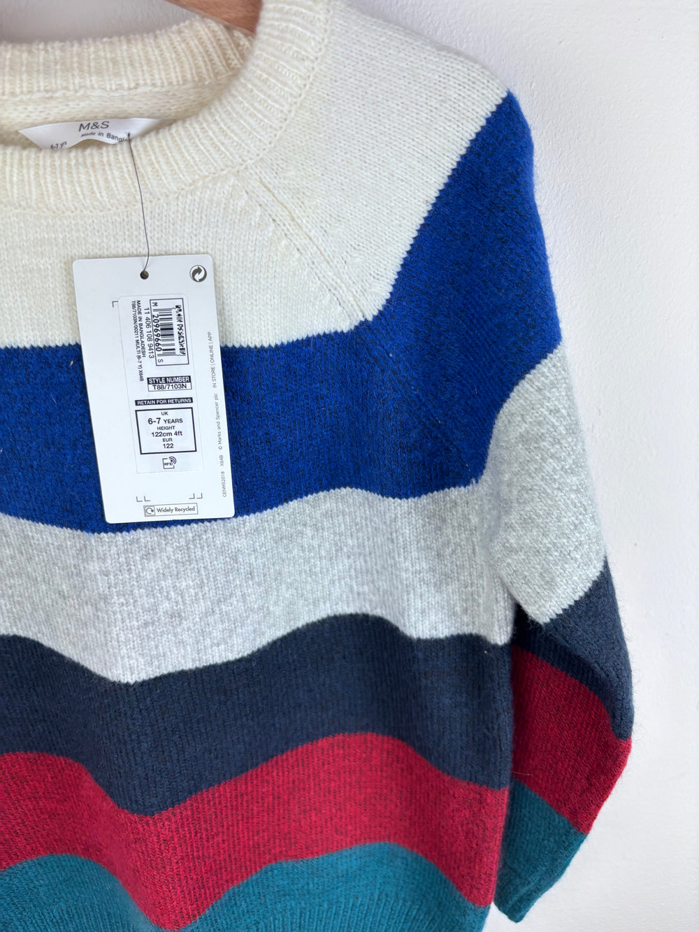 M&S Striped Jumper 6-7 Years-Jumpers-Second Snuggle Preloved