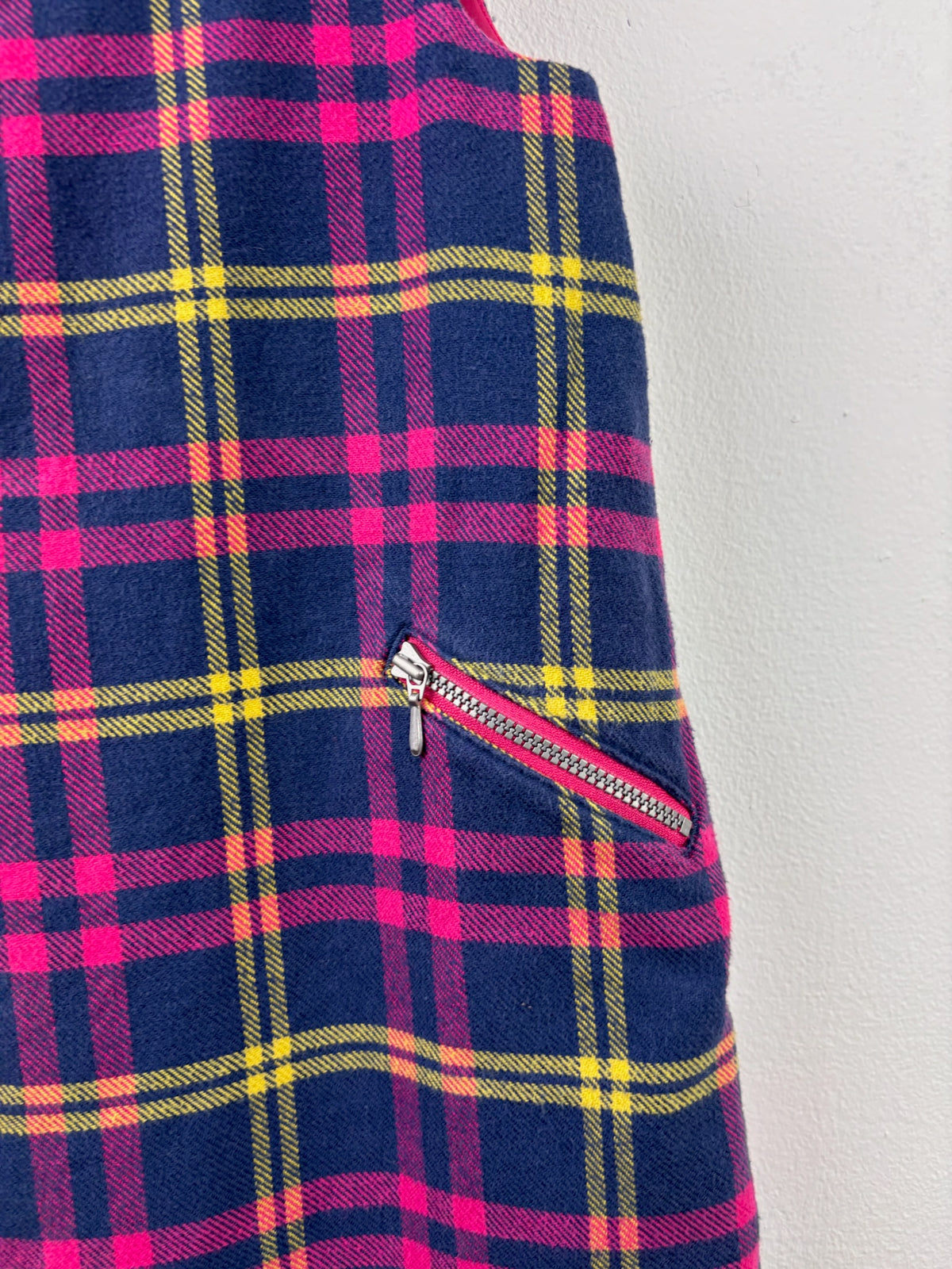 Boden Navy Tartan Pinafore Dress Zip Pockets 5-6 Years-Dresses-Second Snuggle Preloved