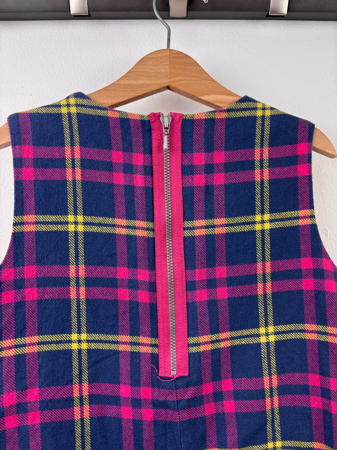 Boden Navy Tartan Pinafore Dress Zip Pockets 5-6 Years-Dresses-Second Snuggle Preloved