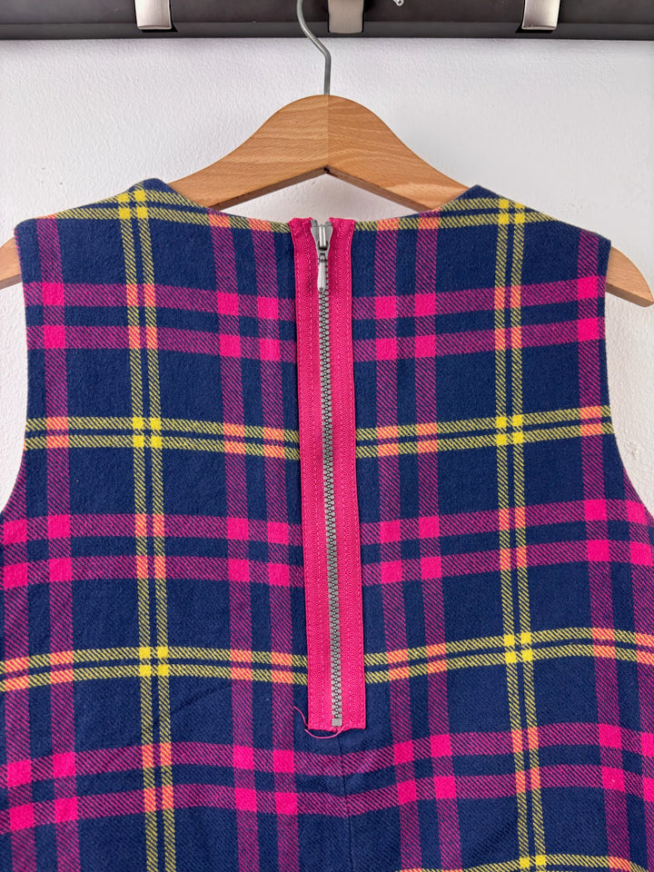 Boden Navy Tartan Pinafore Dress Zip Pockets 5-6 Years-Dresses-Second Snuggle Preloved