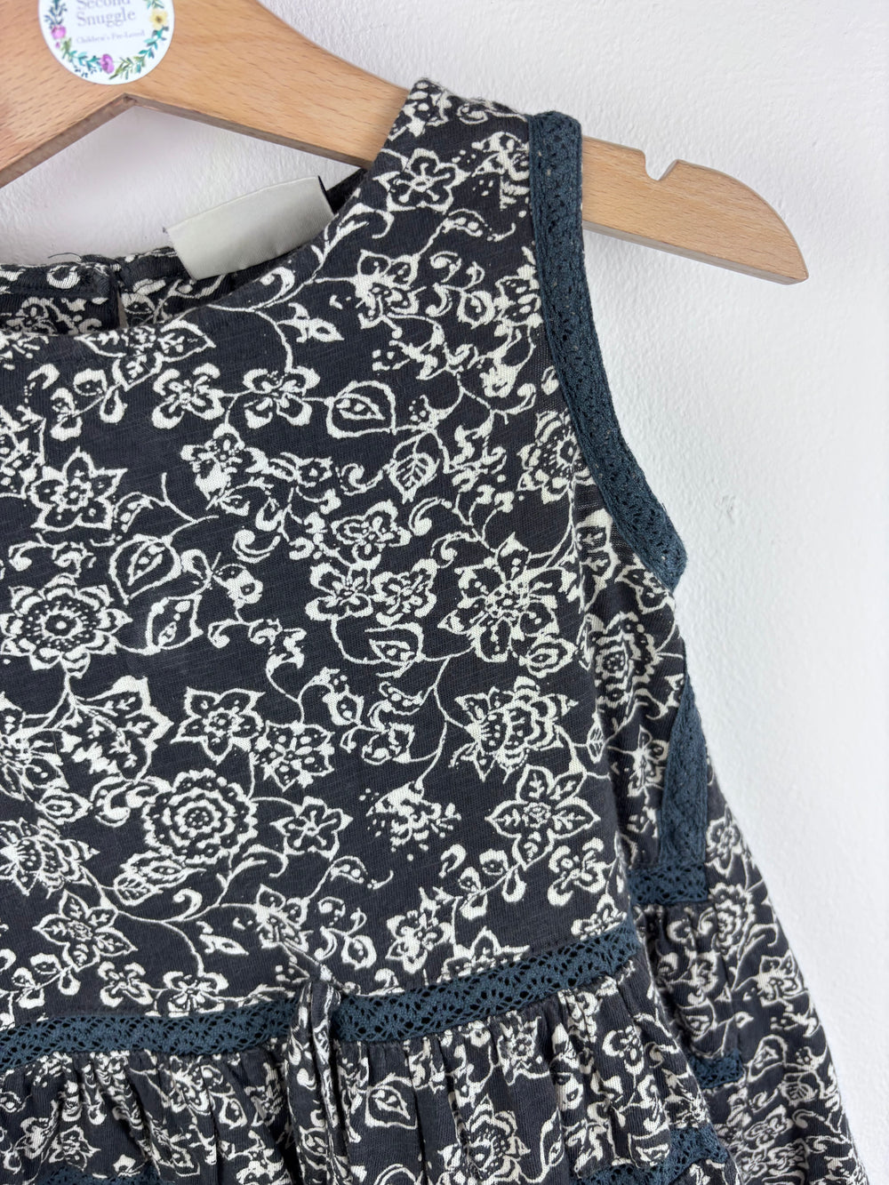 Next Navy Floral Dress 12-18 Months-Dresses-Second Snuggle Preloved
