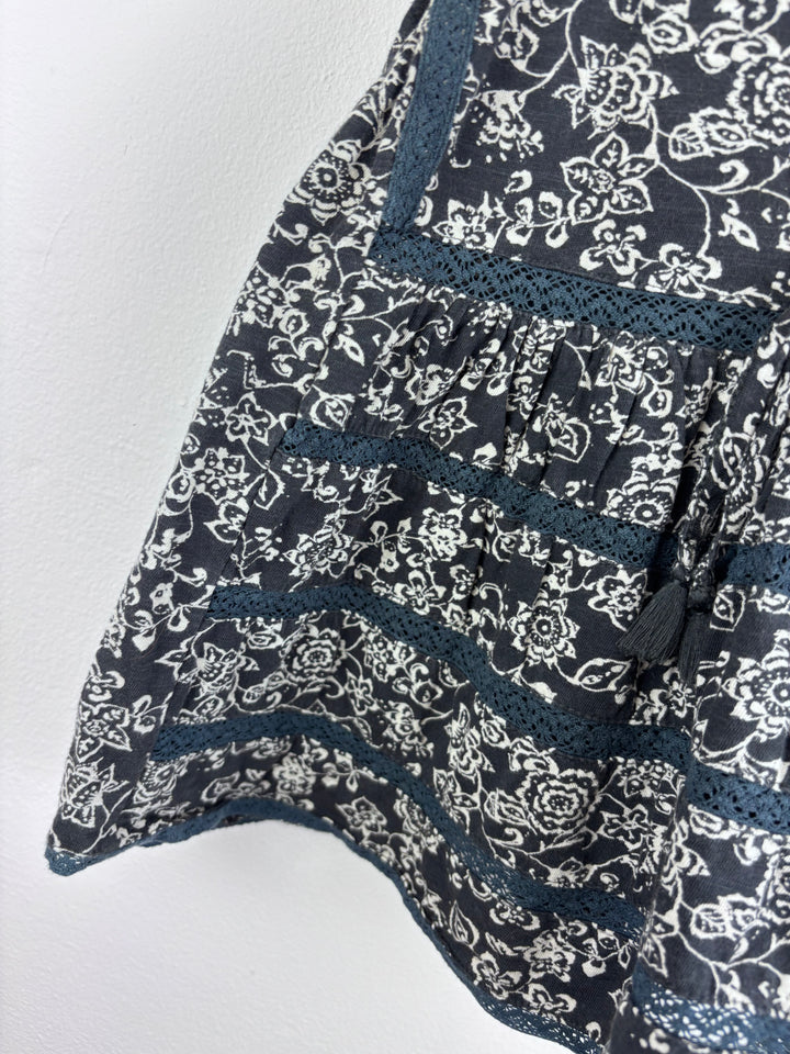 Next Navy Floral Dress 12-18 Months-Dresses-Second Snuggle Preloved