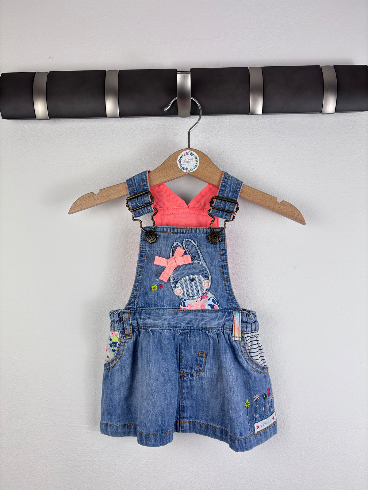 Next Denim Dungaree Dress Up To 3 Months-Dresses-Second Snuggle Preloved