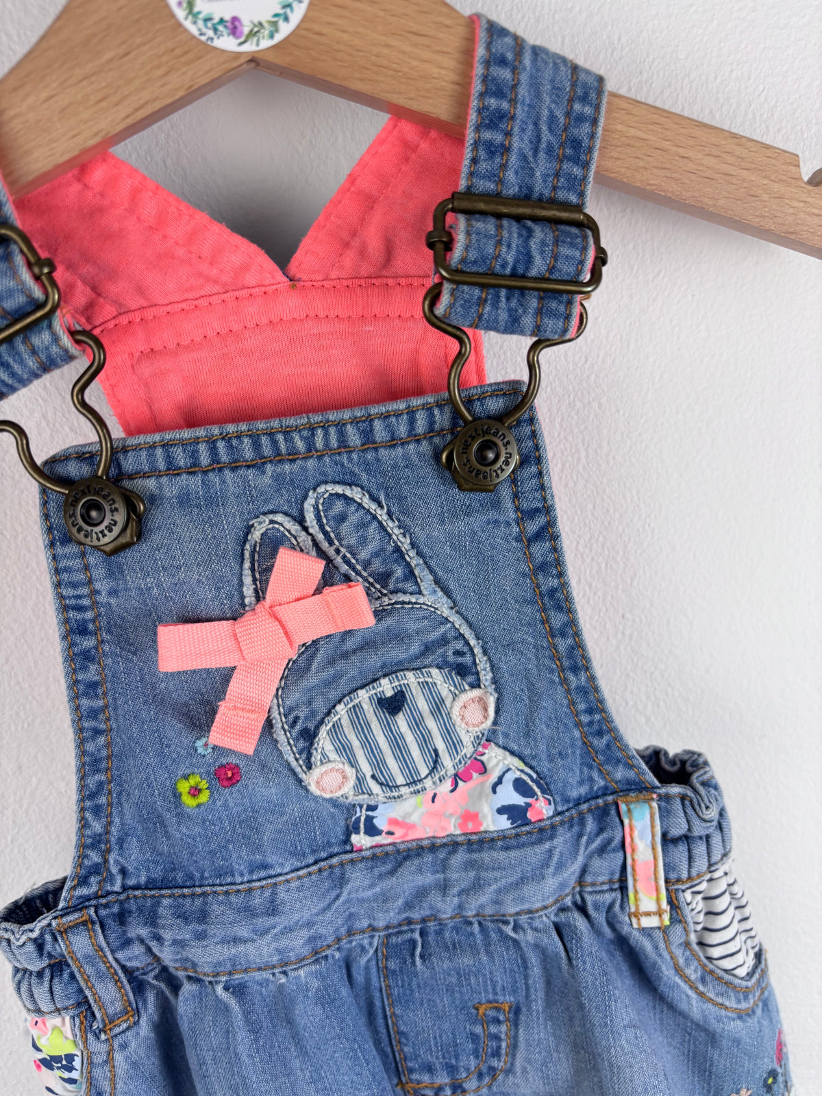 Next Denim Dungaree Dress Up To 3 Months-Dresses-Second Snuggle Preloved