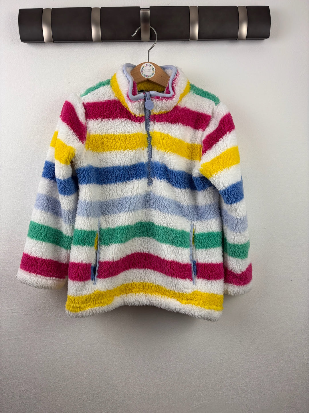 Joules Multicolour Striped Fluffy Fleece 5 Years-Fleeces-Second Snuggle Preloved