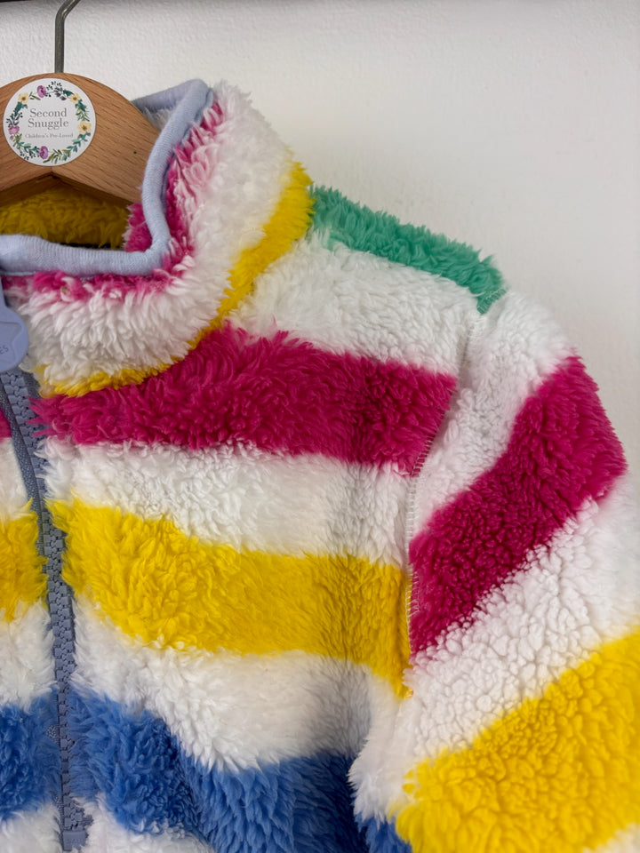 Joules Multicolour Striped Fluffy Fleece 5 Years-Fleeces-Second Snuggle Preloved