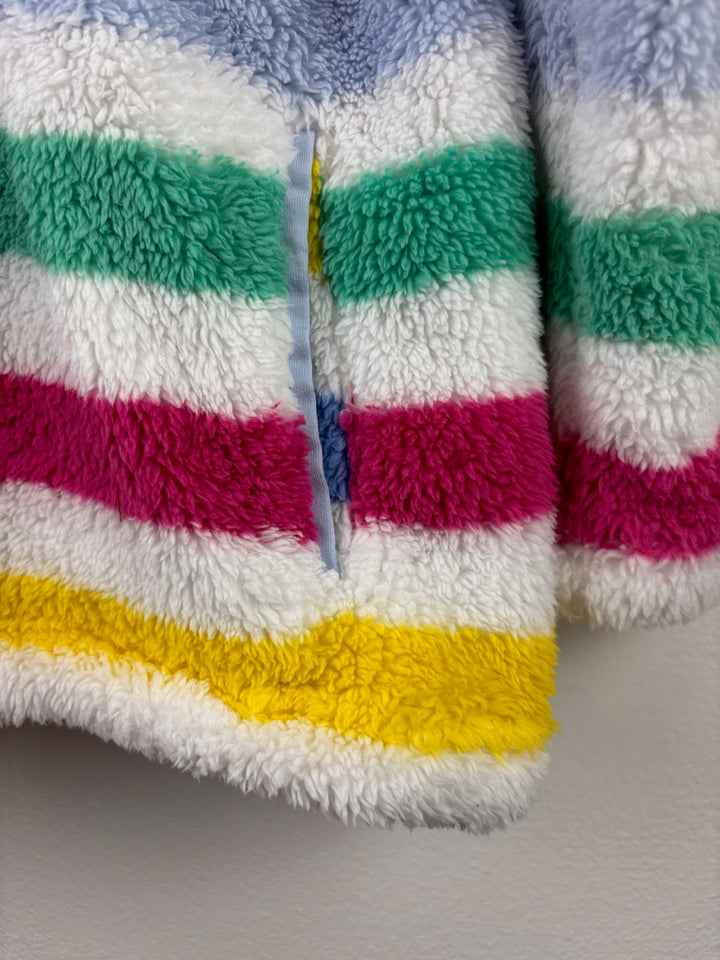 Joules Multicolour Striped Fluffy Fleece 5 Years-Fleeces-Second Snuggle Preloved