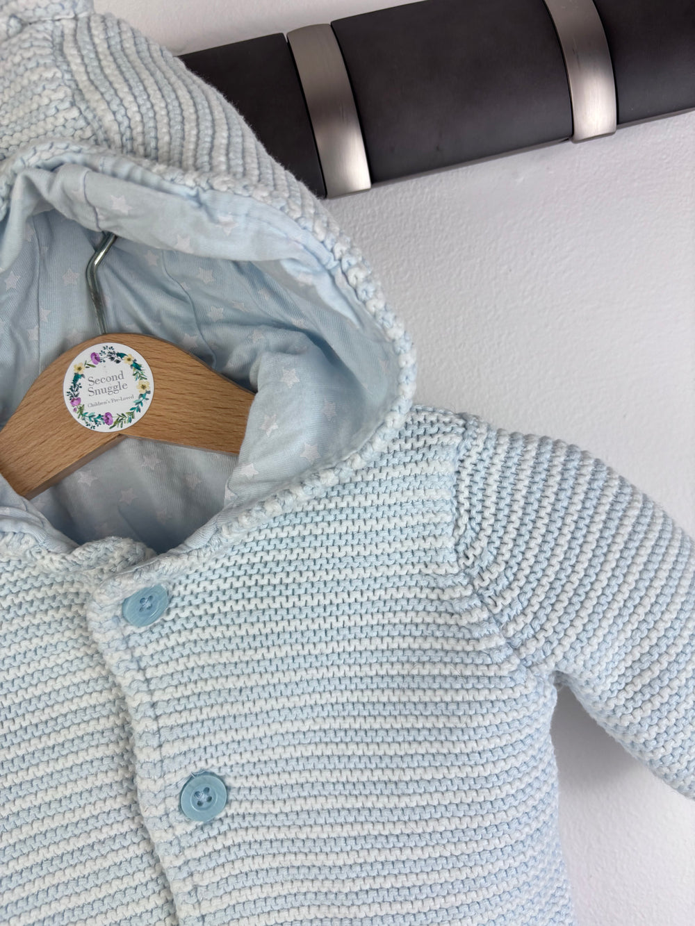 M&S Blue Knitted Cardigan 0-3 Months-Jackets-Second Snuggle Preloved