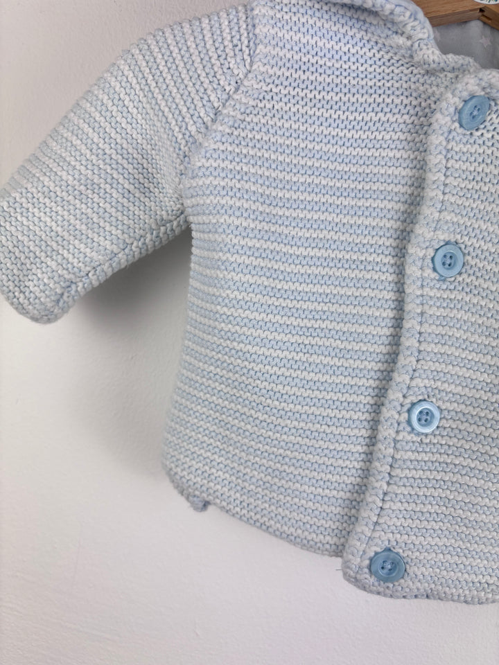 M&S Blue Knitted Cardigan 0-3 Months-Jackets-Second Snuggle Preloved