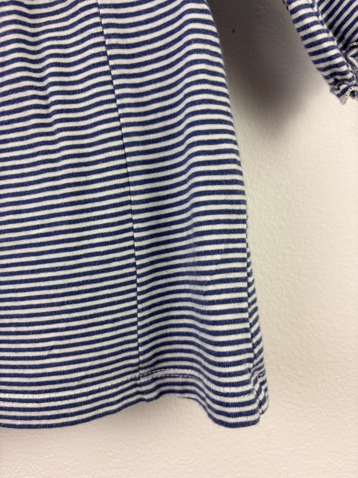 Next Blue Stripe Smocked Long Sleeve Top Up To 3 Months-Dresses-Second Snuggle Preloved